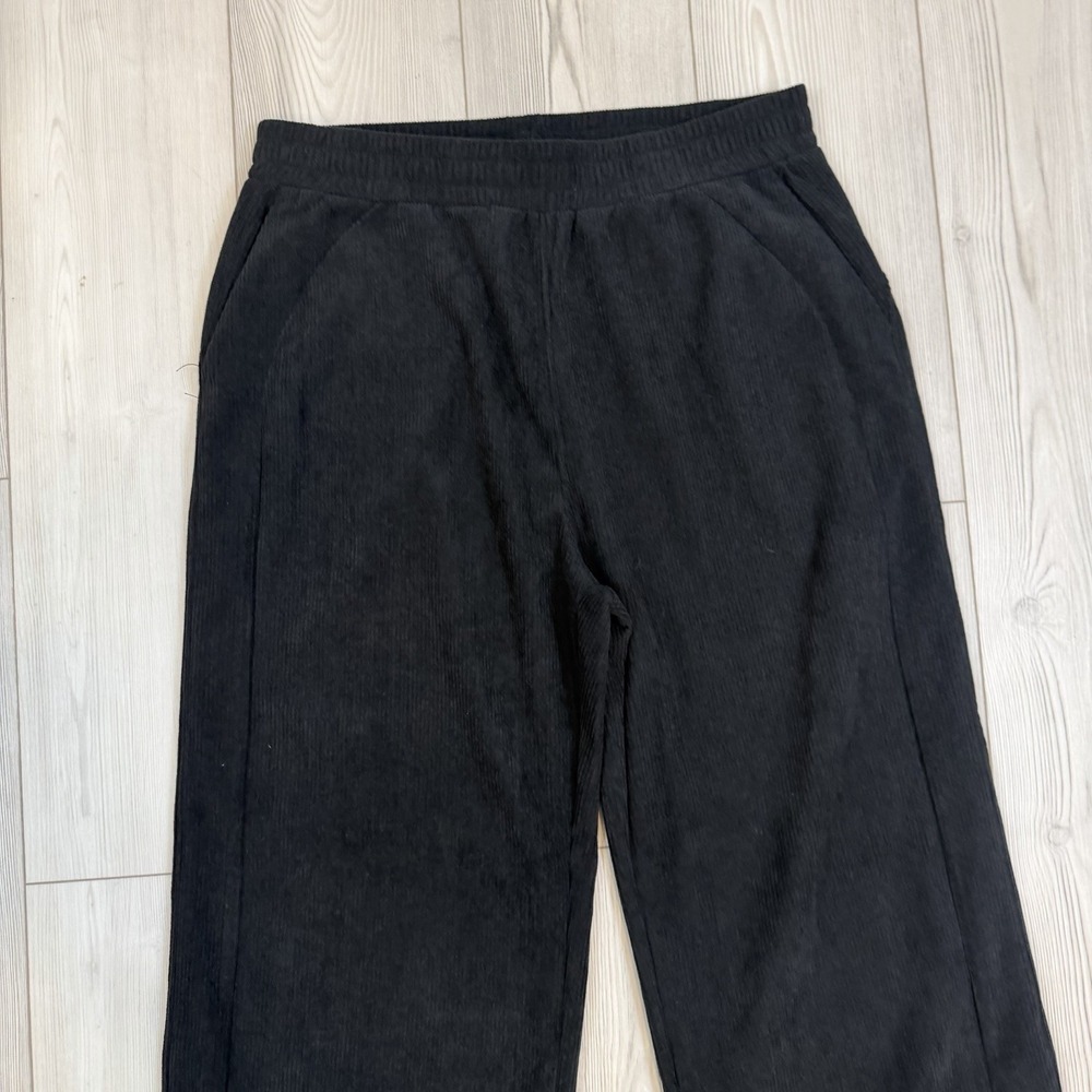 Halara HighWaisted Pocket Straight‎ Leg Corduroy Casual Pants XL Petite Black - Picture 2 of 10